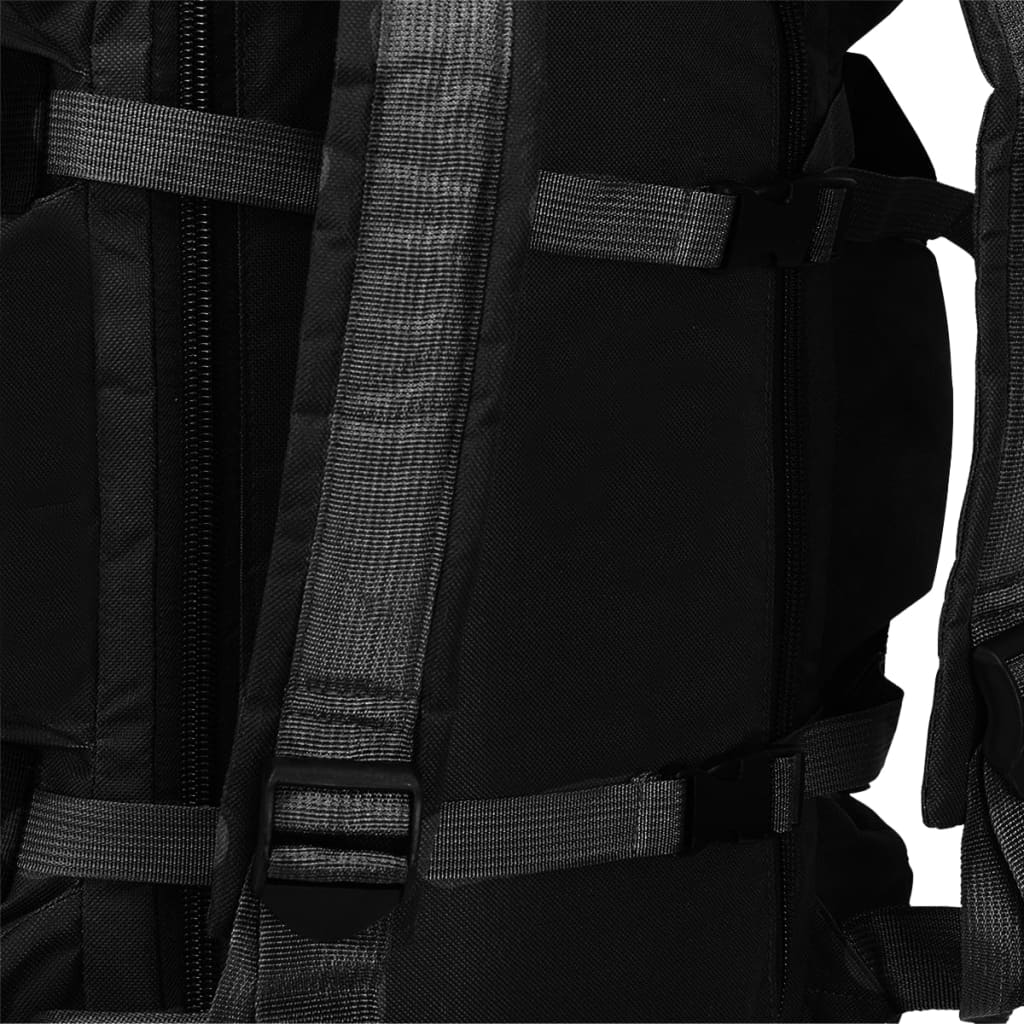 3-in-1 Army-Style Duffel Bag 45 L Black