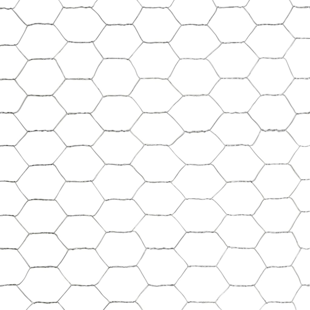 Chicken Wire Fence Galvanised Steel 25x1.2 m Silver