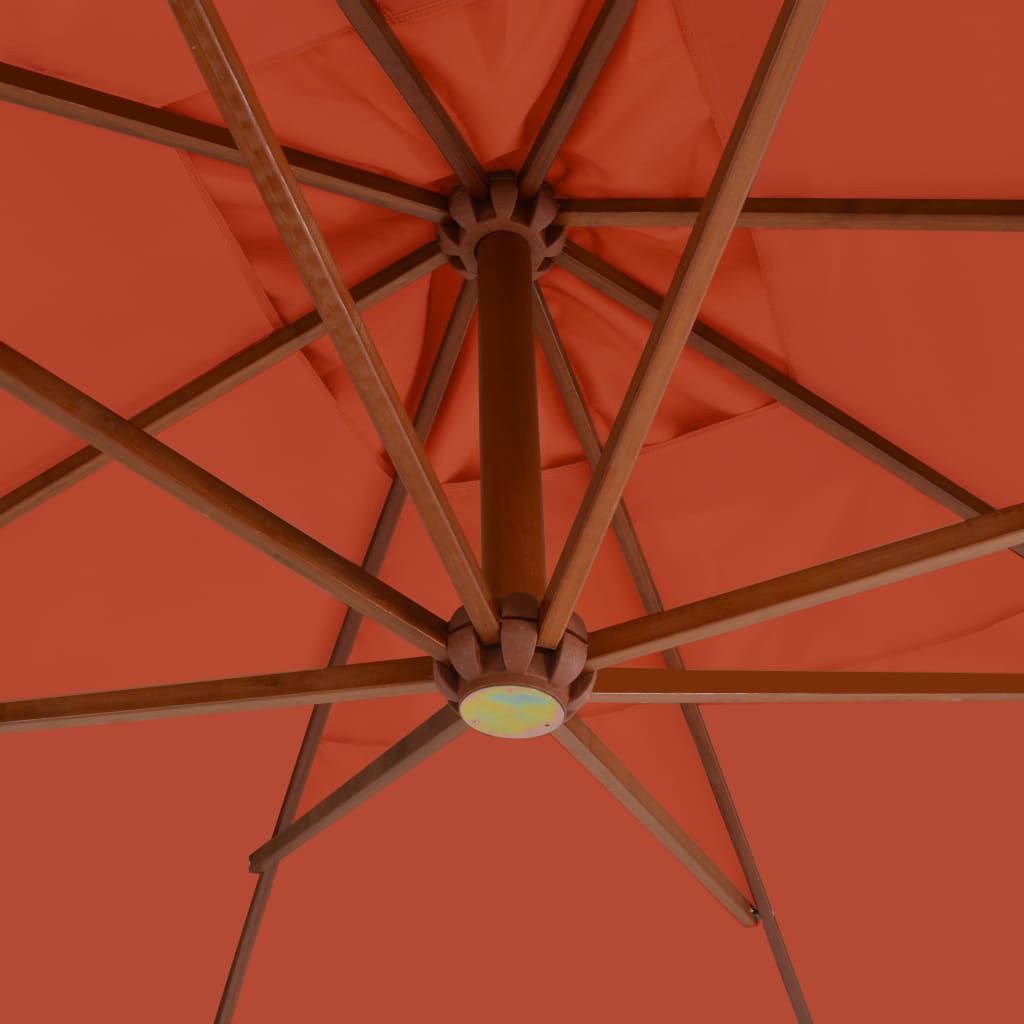 Cantilever Garden Parasol with Wooden Pole 400x300 cm Terracotta
