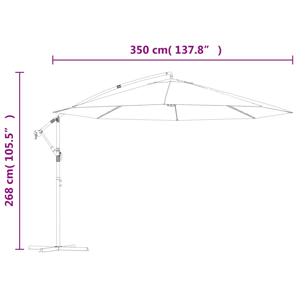 Cantilever Garden Parasol with Aluminium Pole 350 cm Anthracite