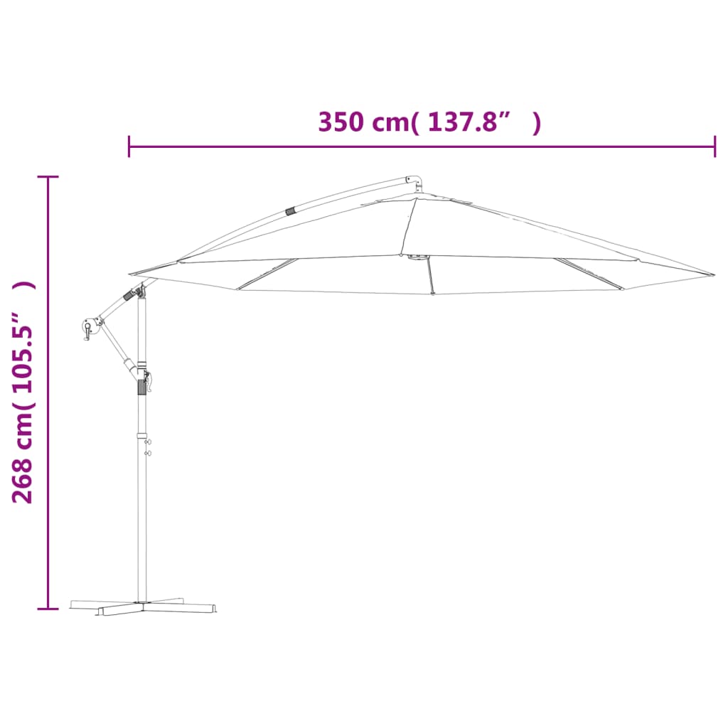 Cantilever Garden Parasol with Aluminium Pole 350 cm Terracotta