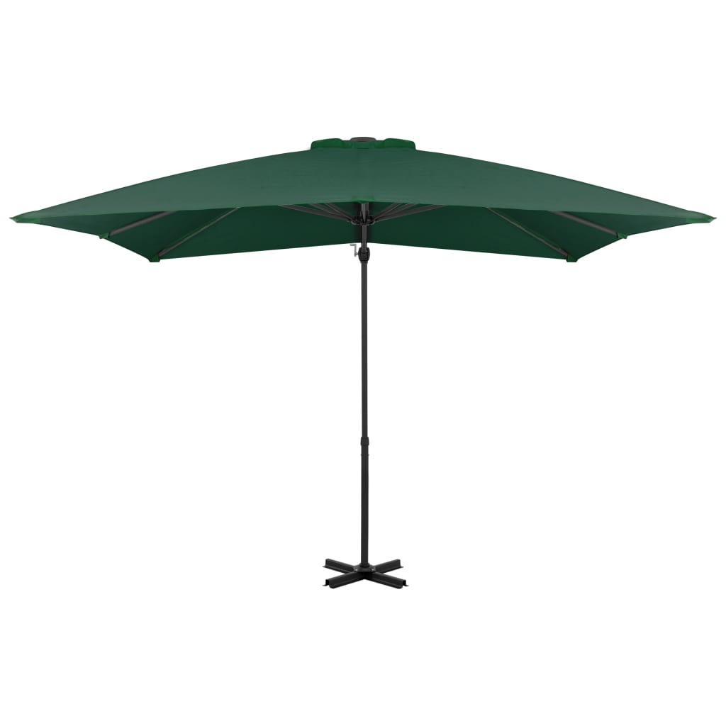Cantilever Garden Parasol with Aluminium Pole Green 250x250 cm