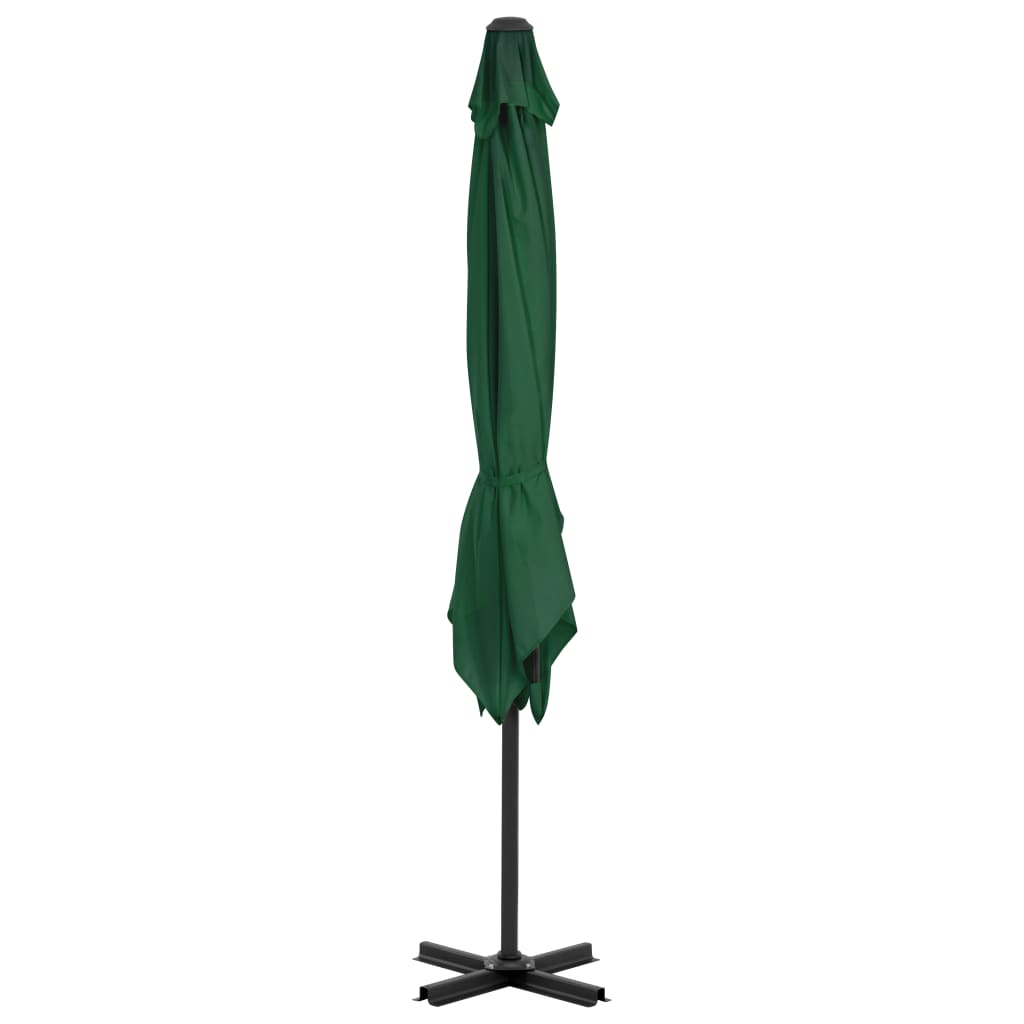 Cantilever Garden Parasol with Aluminium Pole Green 250x250 cm