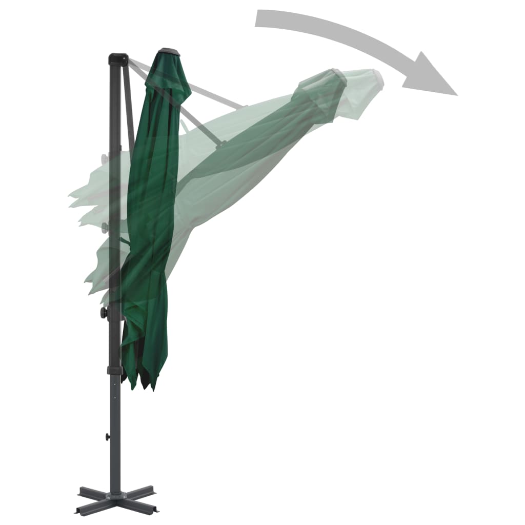 Cantilever Garden Parasol with Aluminium Pole Green 250x250 cm