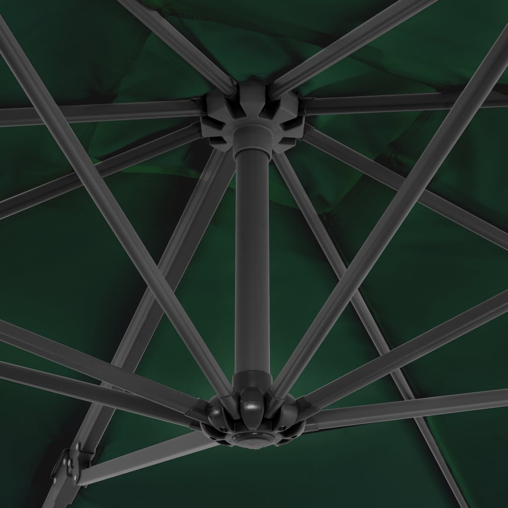 Cantilever Garden Parasol with Aluminium Pole Green 250x250 cm