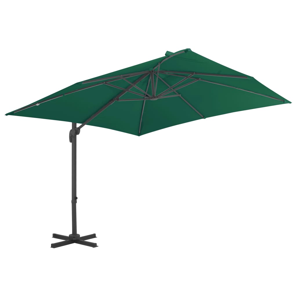 Cantilever Garden Parasol with Aluminium Pole Green 300x300 cm