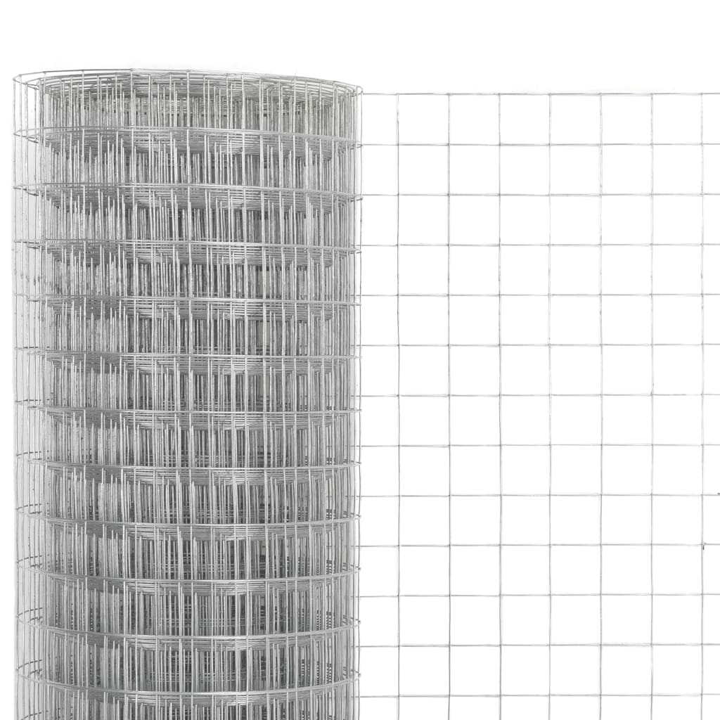 Chicken Wire Fence Galvanised Steel 25x1.5 m Silver