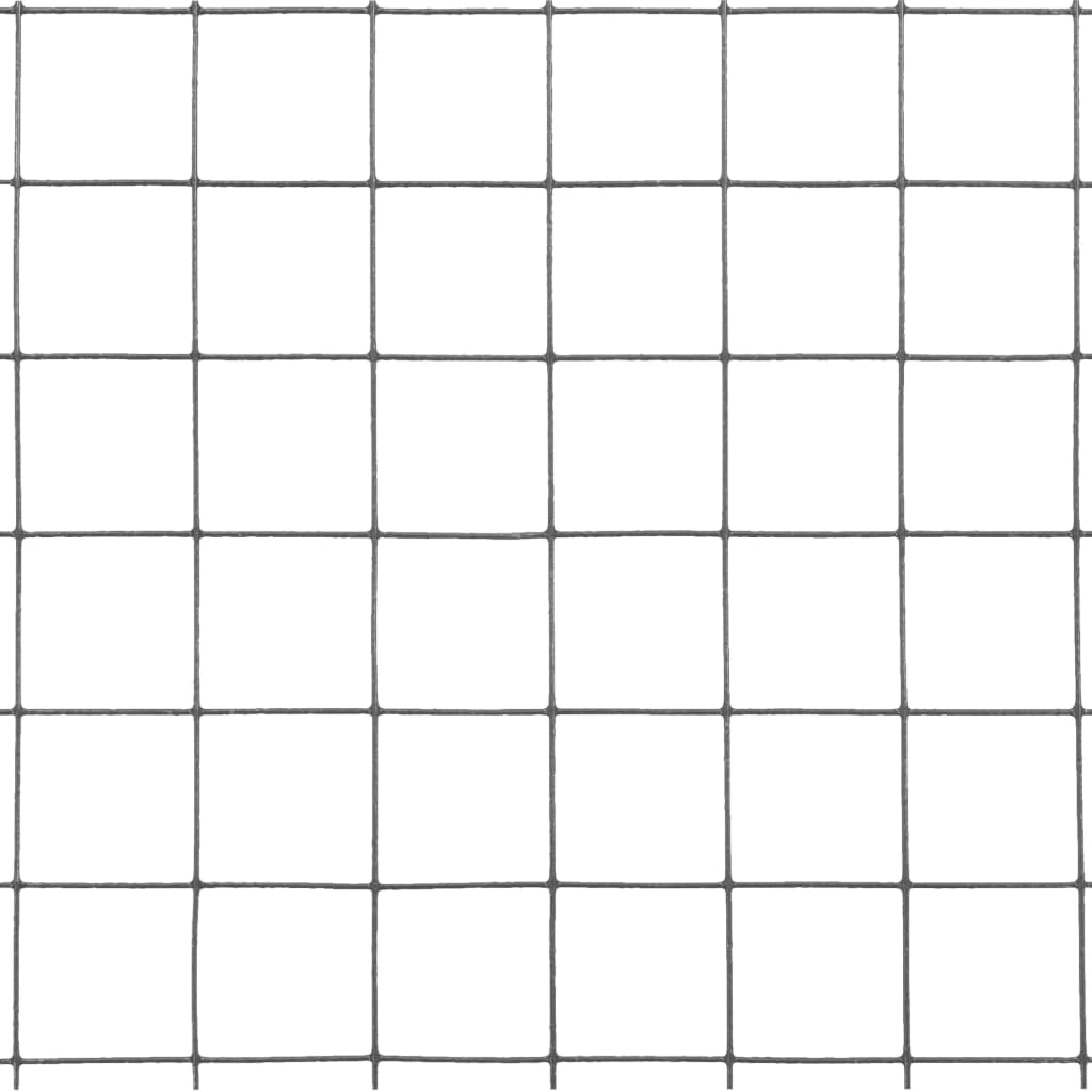 Chicken Wire Fence Steel with PVC Coating 25x1.5 m Grey