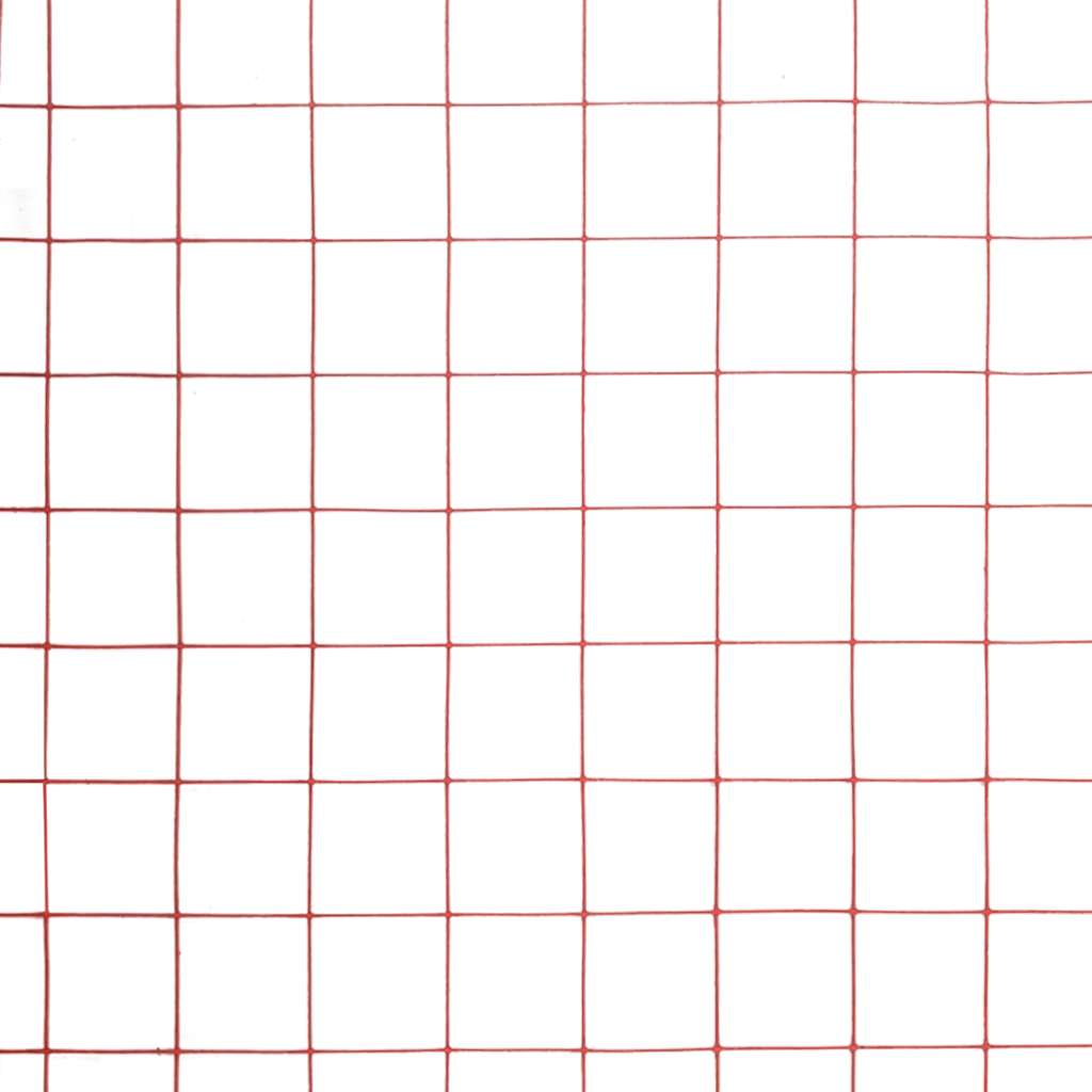 Chicken Wire Fence Steel with PVC Coating 10x1 m Red