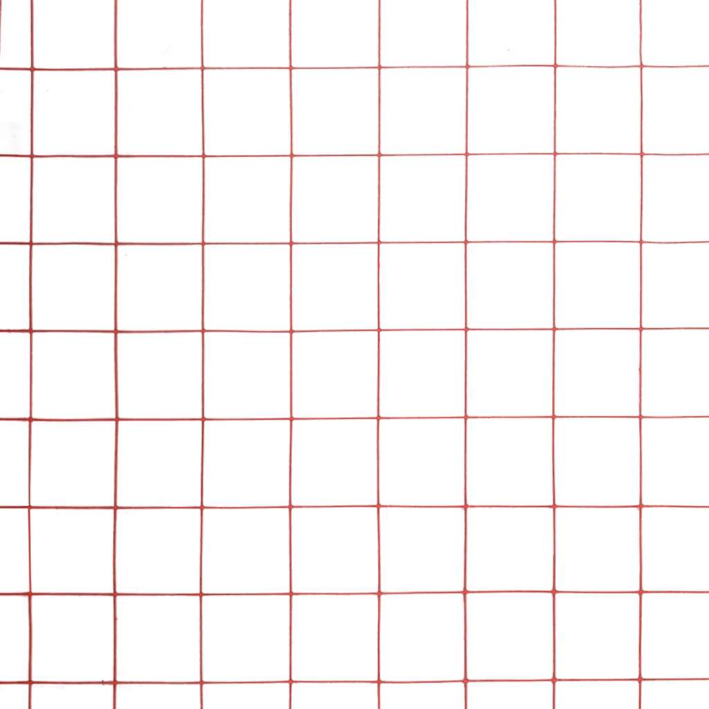 Chicken Wire Fence Steel with PVC Coating 10x1 m Red