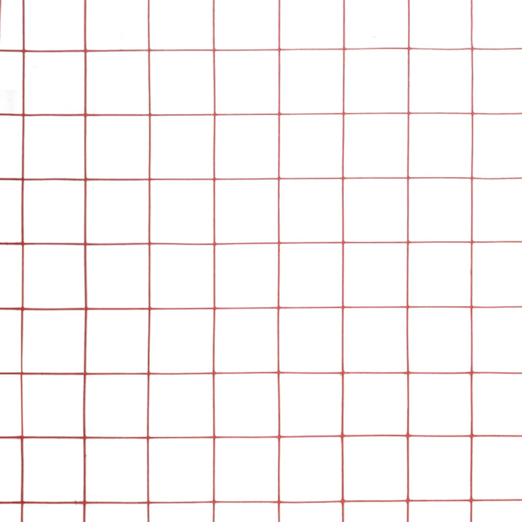 Chicken Wire Fence Steel with PVC Coating 25x1.5 m Red