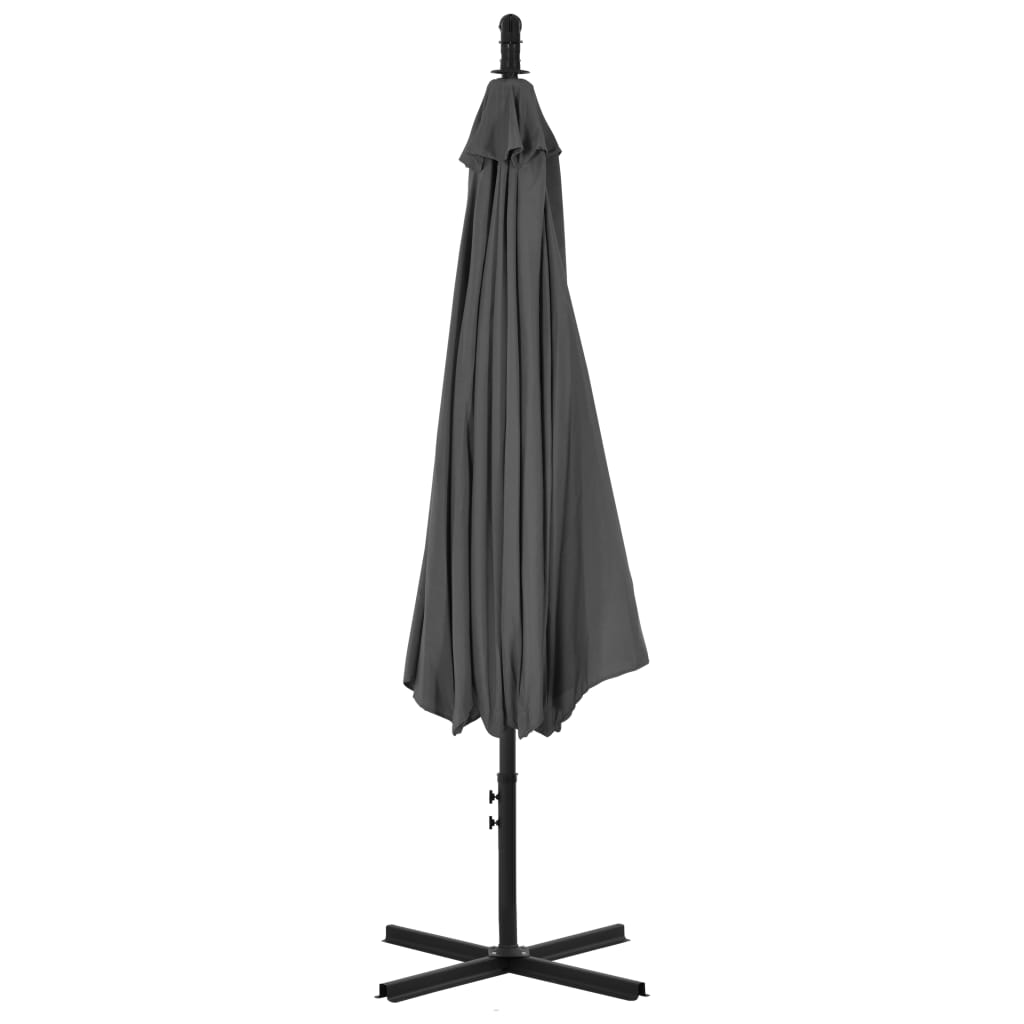 Cantilever Garden Parasol with Steel Pole 300 cm Anthracite