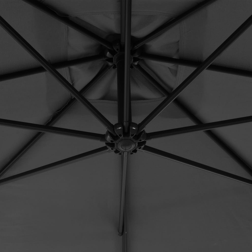 Cantilever Garden Parasol with Steel Pole 300 cm Anthracite