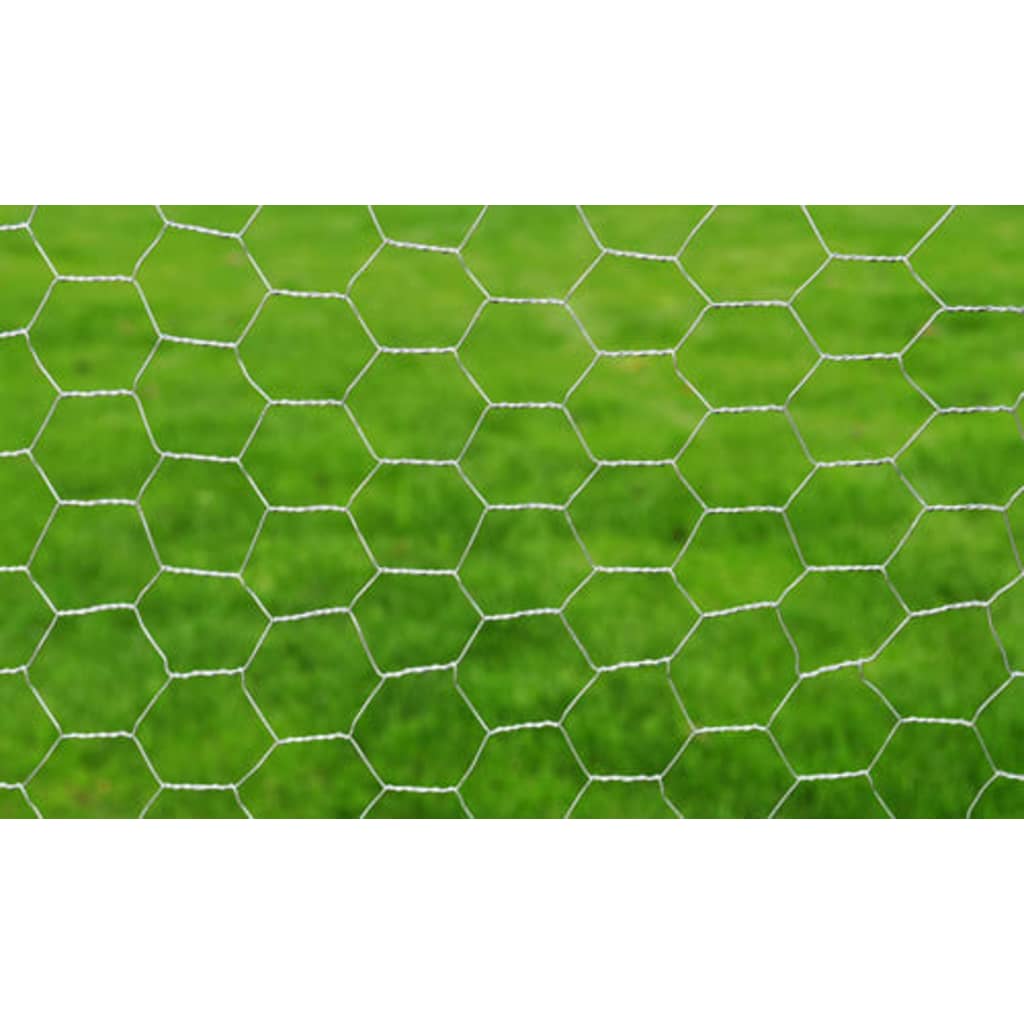 Chicken Wire Fence Galvanised Steel 25x0.75 m Silver