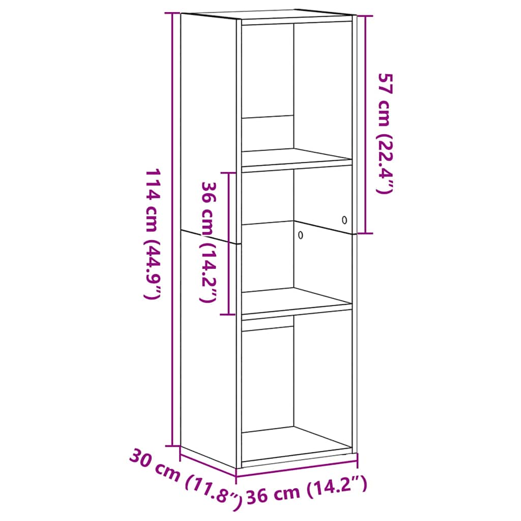 Book Cabinet/TV Cabinet Sonoma Oak 36x30x114 cm Engineered Wood