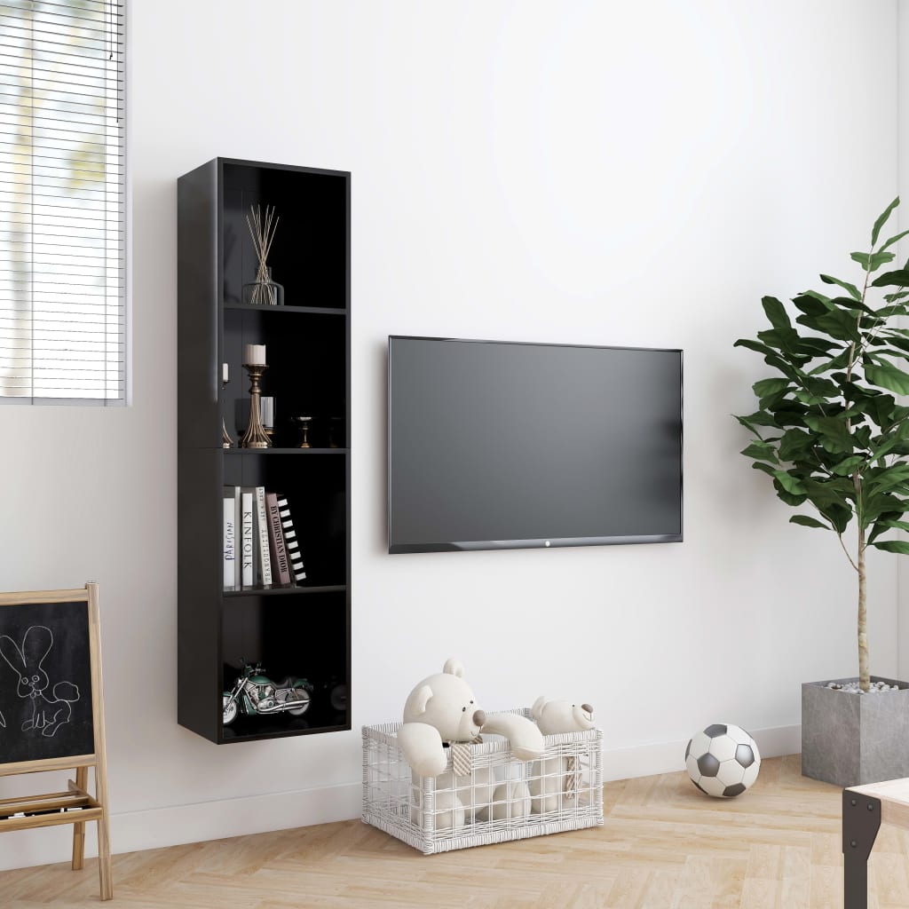 Book Cabinet/TV Cabinet Black 143x30x36 cm