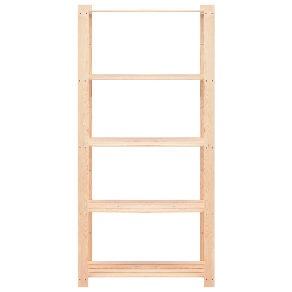 5-Tier Storage Rack 80x38x170 cm Solid Pinewood 250 kg