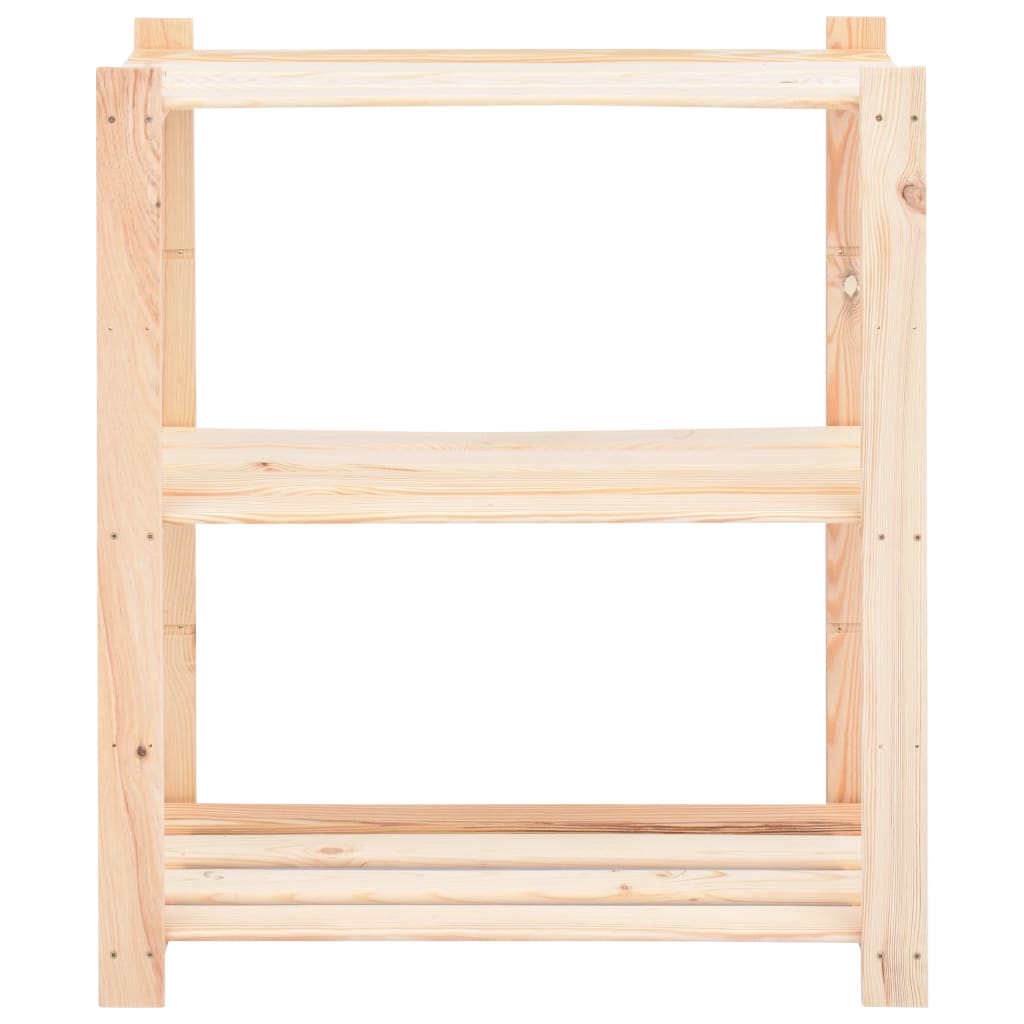 3-Tier Storage Rack 80x38x90 cm Solid Pinewood 150 kg