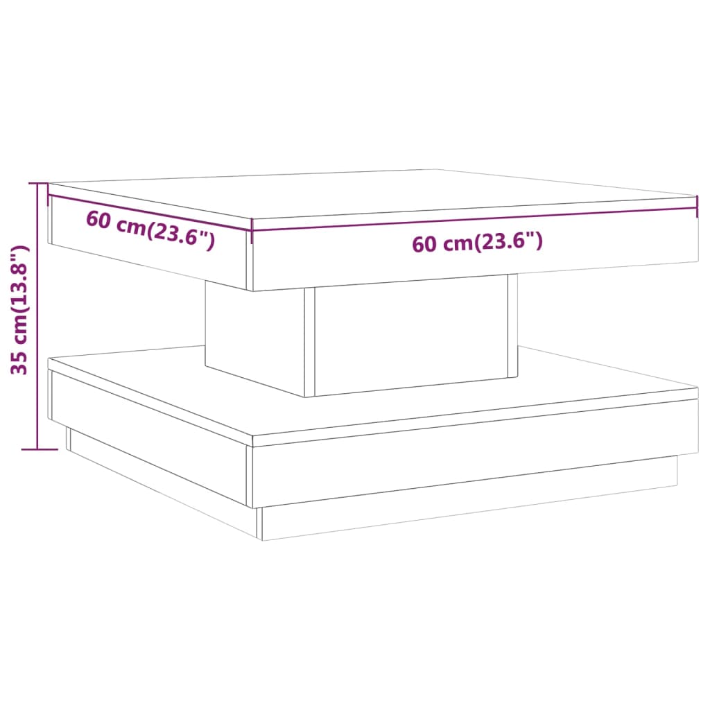 Coffee Table Grey 60x60x35 cm MDF