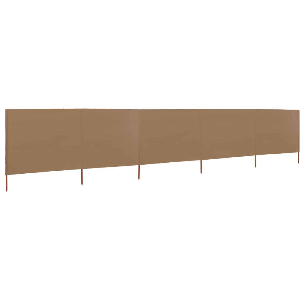 5-panel Wind Screen Fabric 600x80 cm Taupe