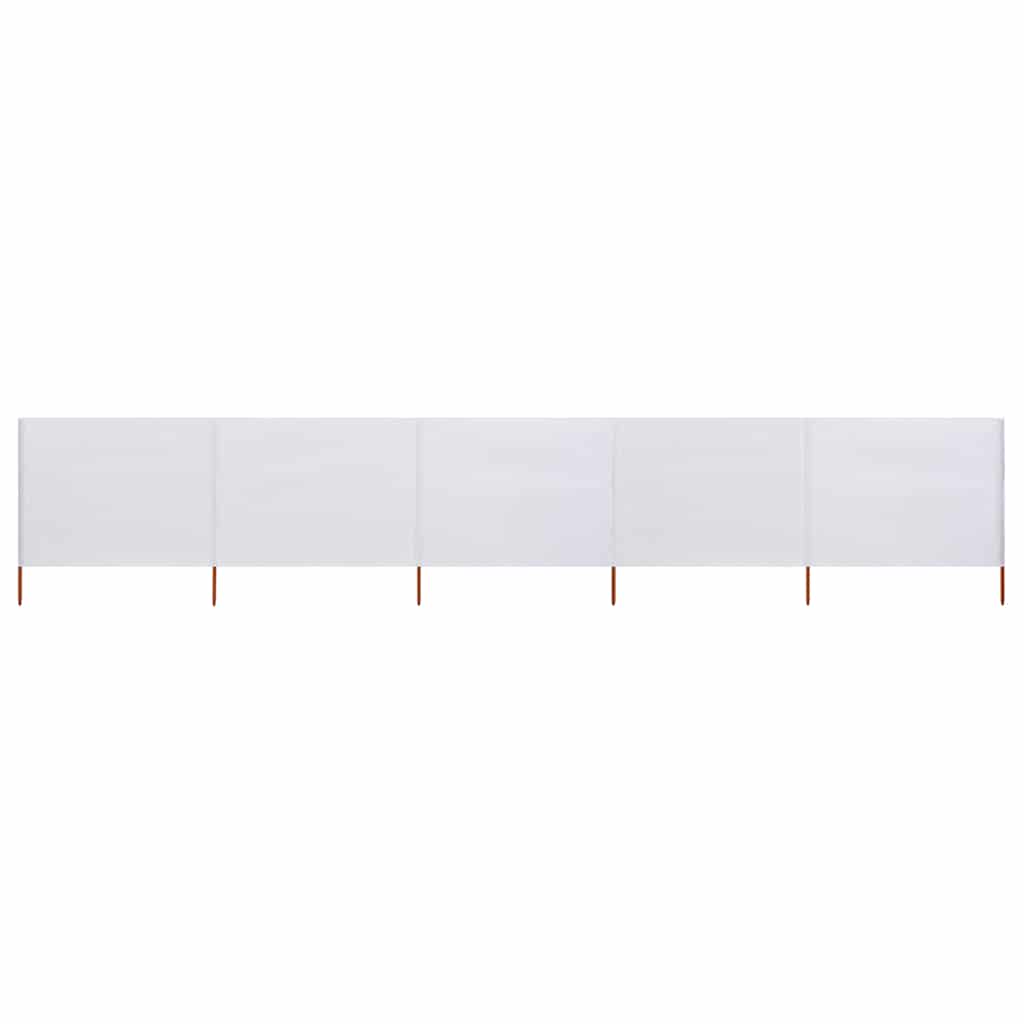 5-panel Wind Screen Fabric 600x160 cm Sand White