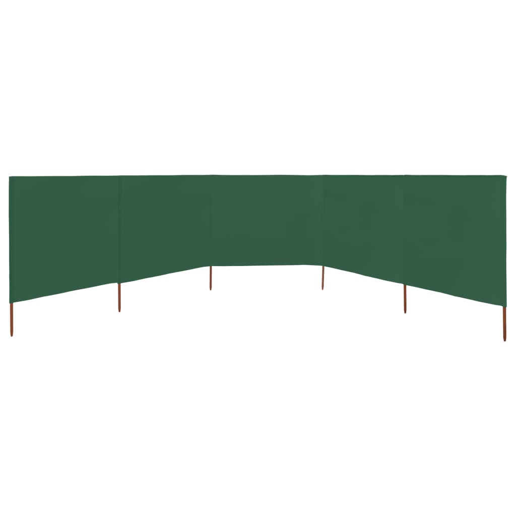 5-panel Wind Screen Fabric 600x160 cm Green