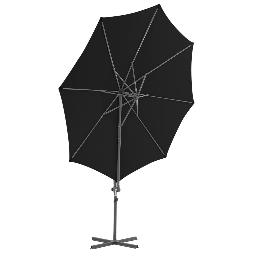 Cantilever Garden Parasol with Steel Pole Black 300 cm
