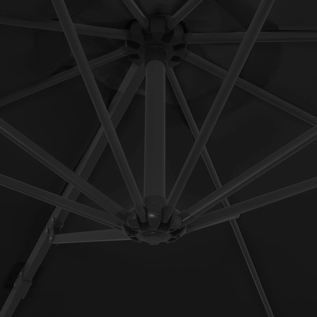 Cantilever Garden Parasol with Steel Pole Black 300 cm