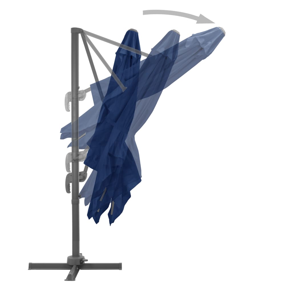 Cantilever Garden Parasol with Aluminium Pole 3x3 m Azure Blue
