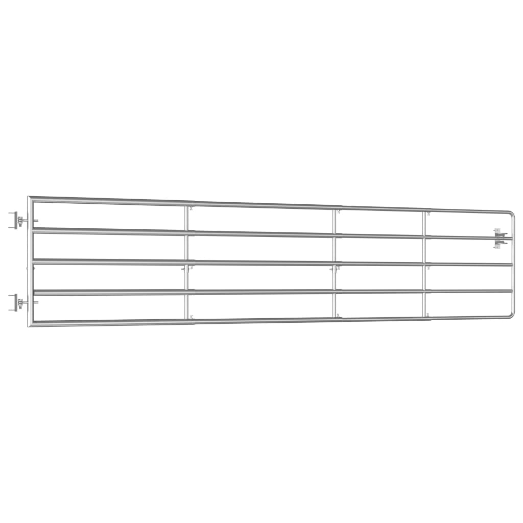 5 Bar Field Gate Steel (150-400)x90 cm Silver