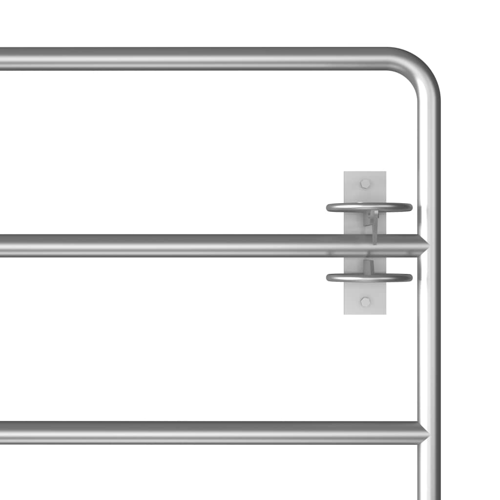 5 Bar Field Gate Steel (150-400)x90 cm Silver