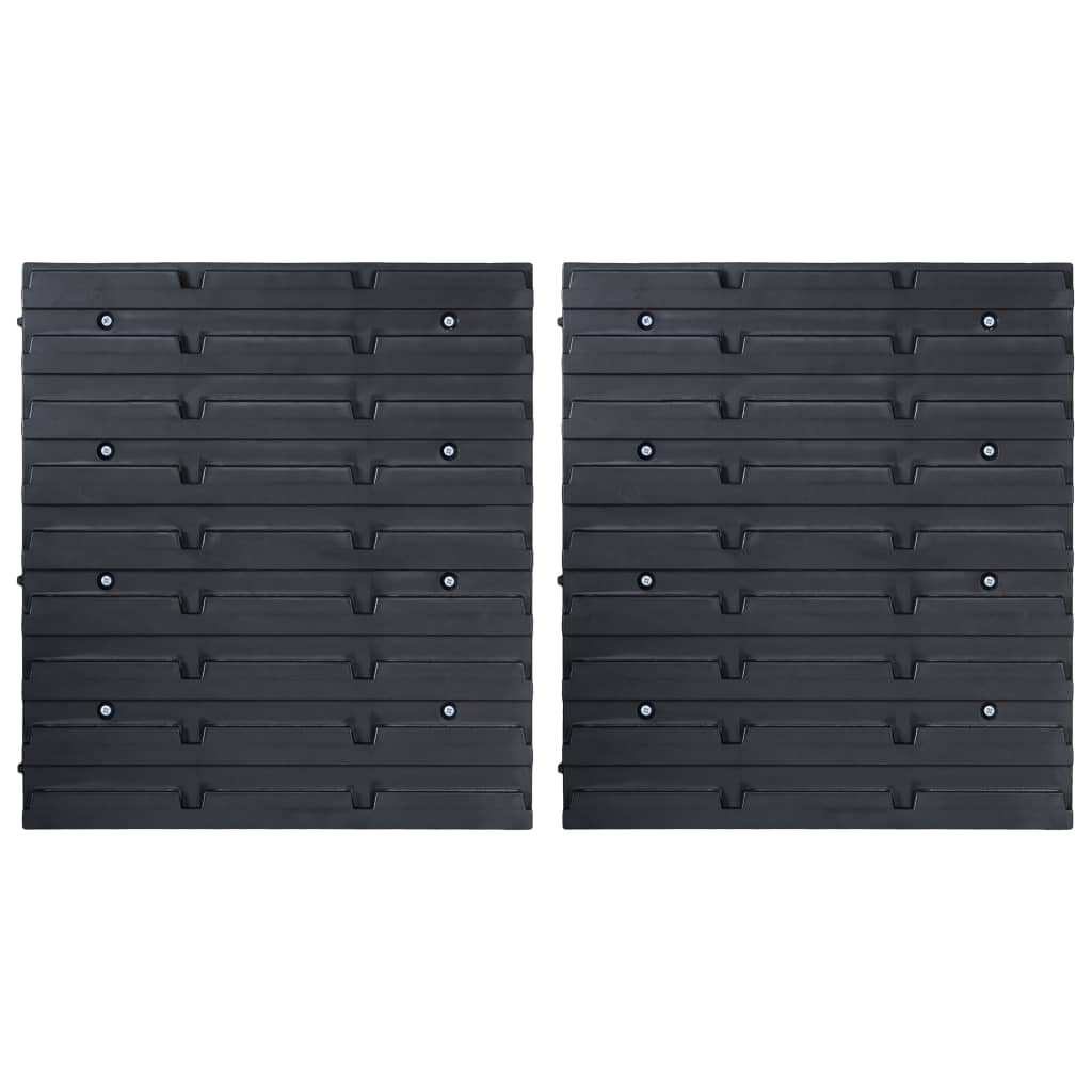32 Piece Storage Bin Kit with Wall Panels Red and Black