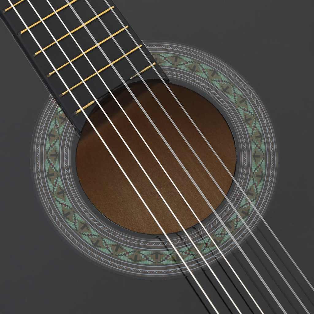 Classical Guitar for Beginner Black 4/4 39" Basswood