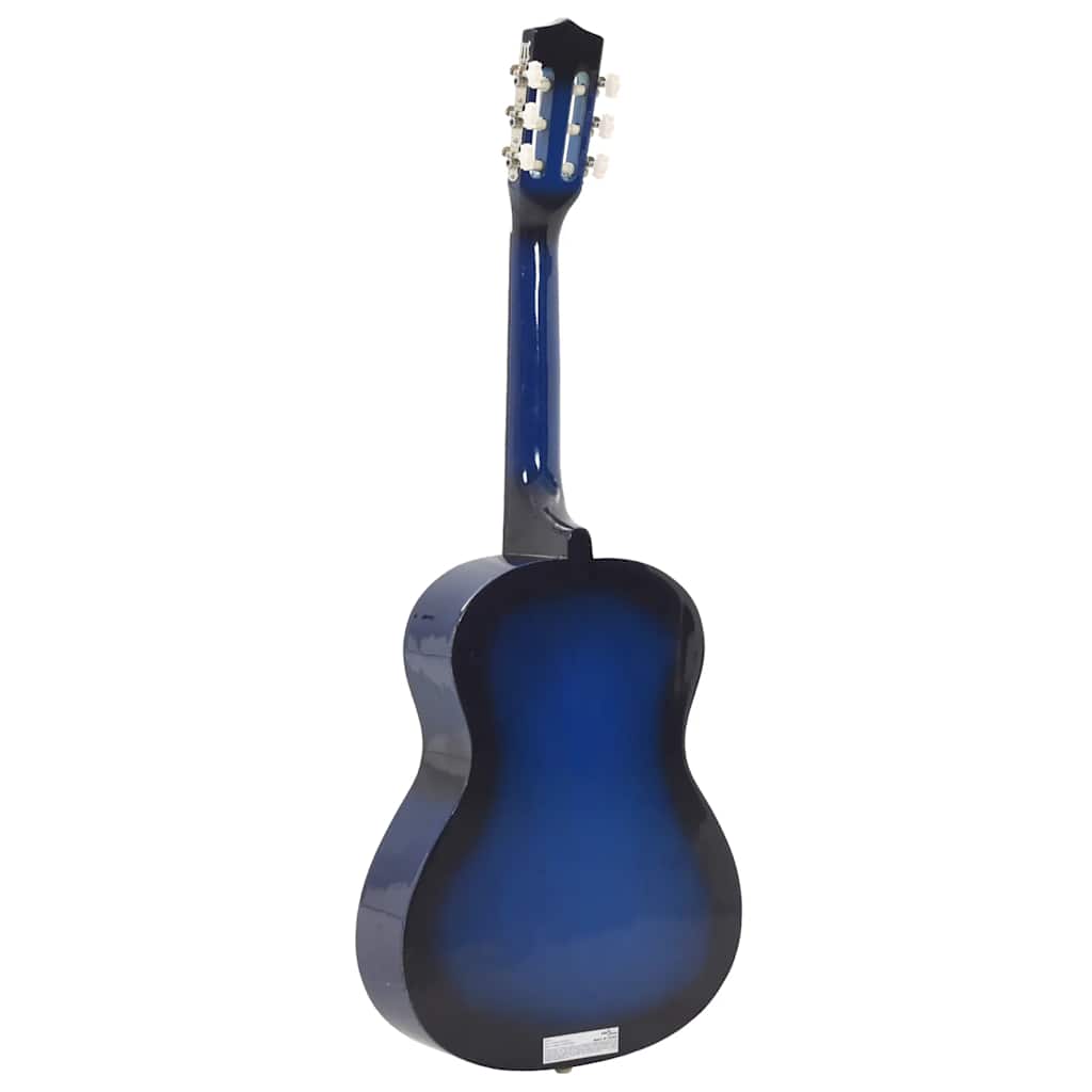 8 Piece Classical Guitar Beginner Set Blue 3/4 36"