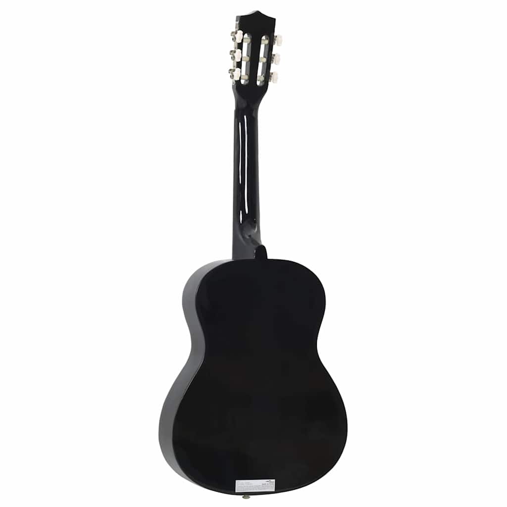 8 Piece Classical Guitar Beginner Set Black 3/4 36"