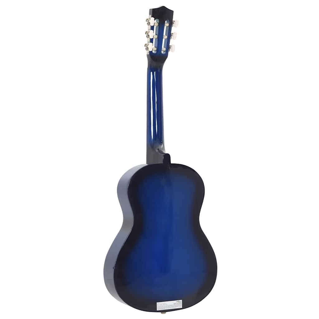 8 Piece Classical Guitar Beginner Set Blue 1/2 34"