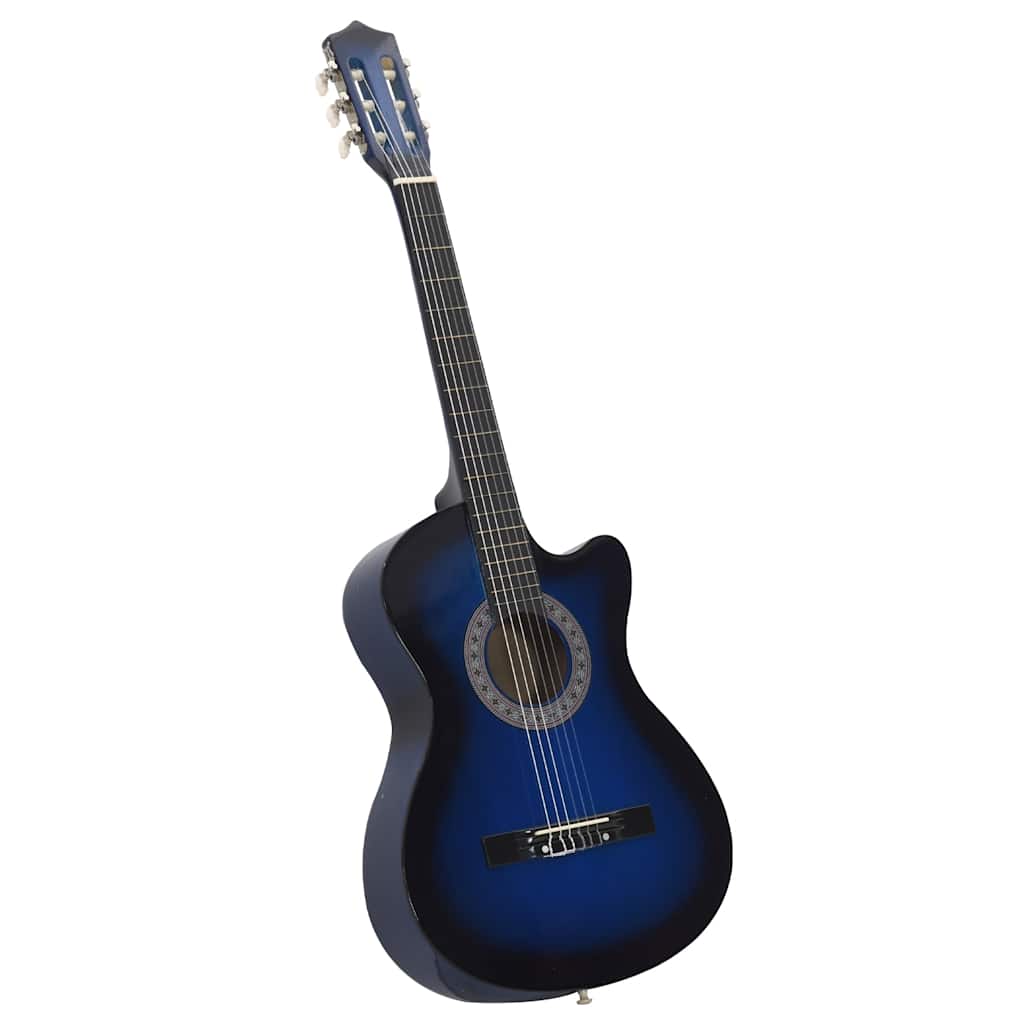 12 Piece Western Classical Guitar Set with 6 Strings Blue 38