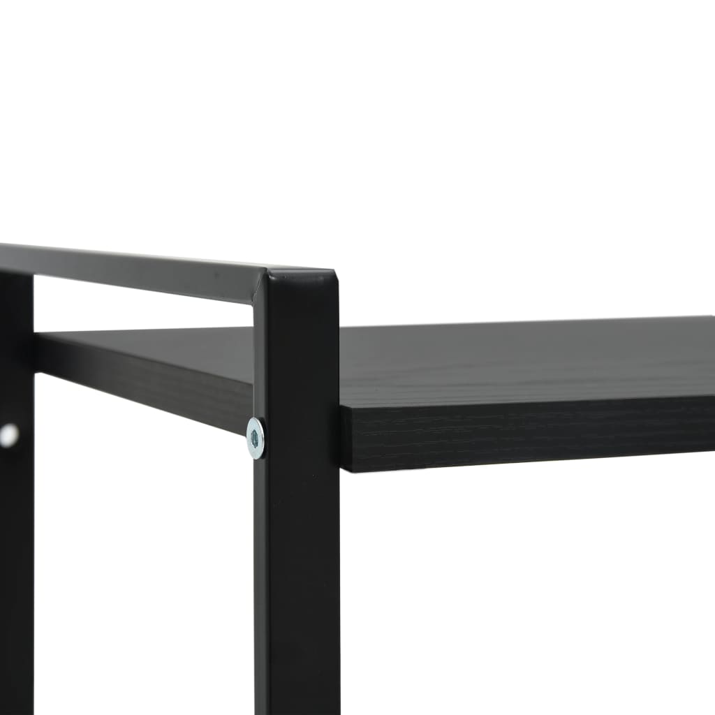 2-Layer Book Shelf Black 52x28x59 cm Engineered Wood