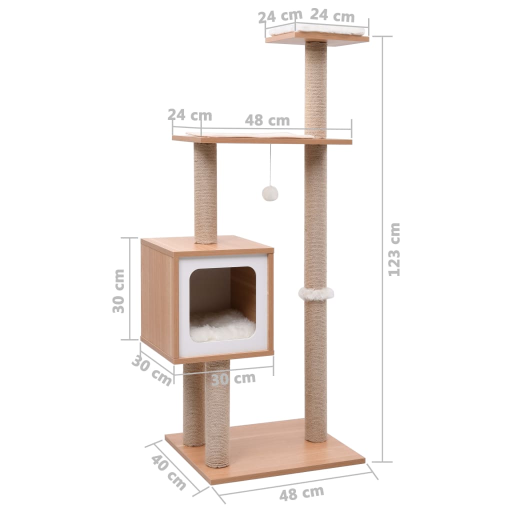 Cat Tree with Sisal Scratching Mat 123 cm