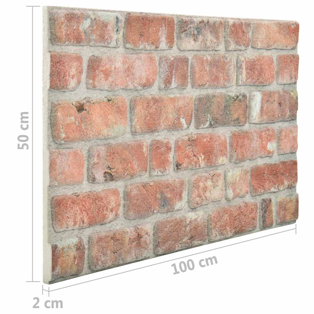 3D Wall Panels with Red Brick Design 10 pcs EPS