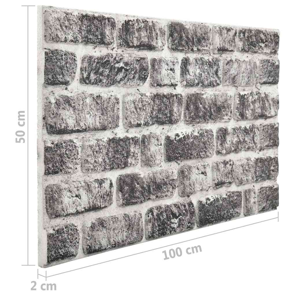 3D Wall Panels with Dark Grey Brick Design 10 pcs EPS