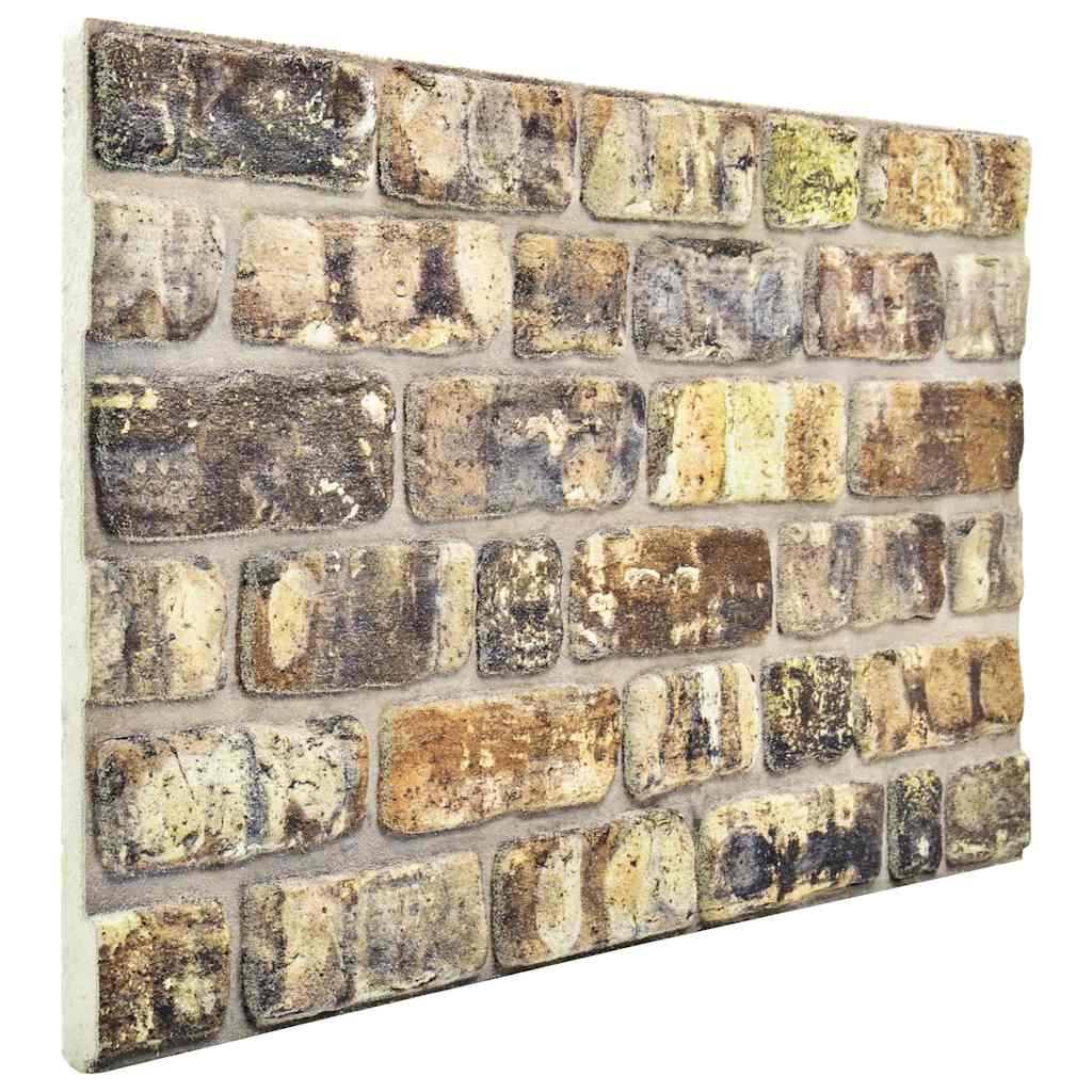 3D Wall Panels with Multicolour Brick Design 10 pcs EPS
