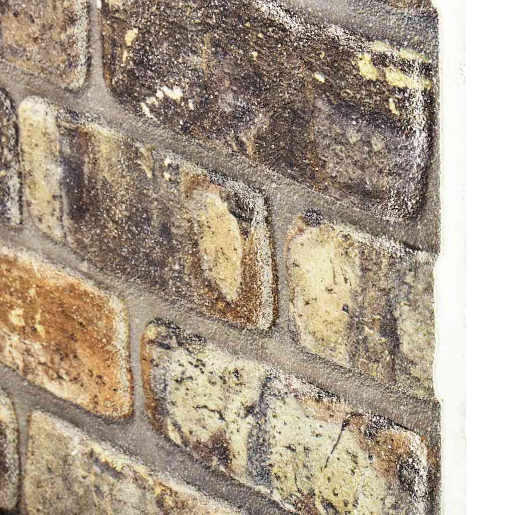 3D Wall Panels with Multicolour Brick Design 10 pcs EPS