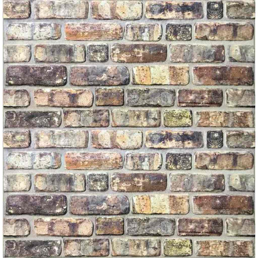 3D Wall Panels with Multicolour Brick Design 10 pcs EPS