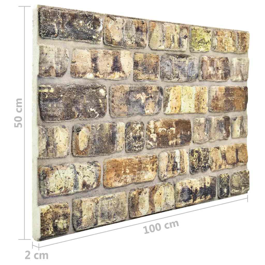 3D Wall Panels with Multicolour Brick Design 10 pcs EPS