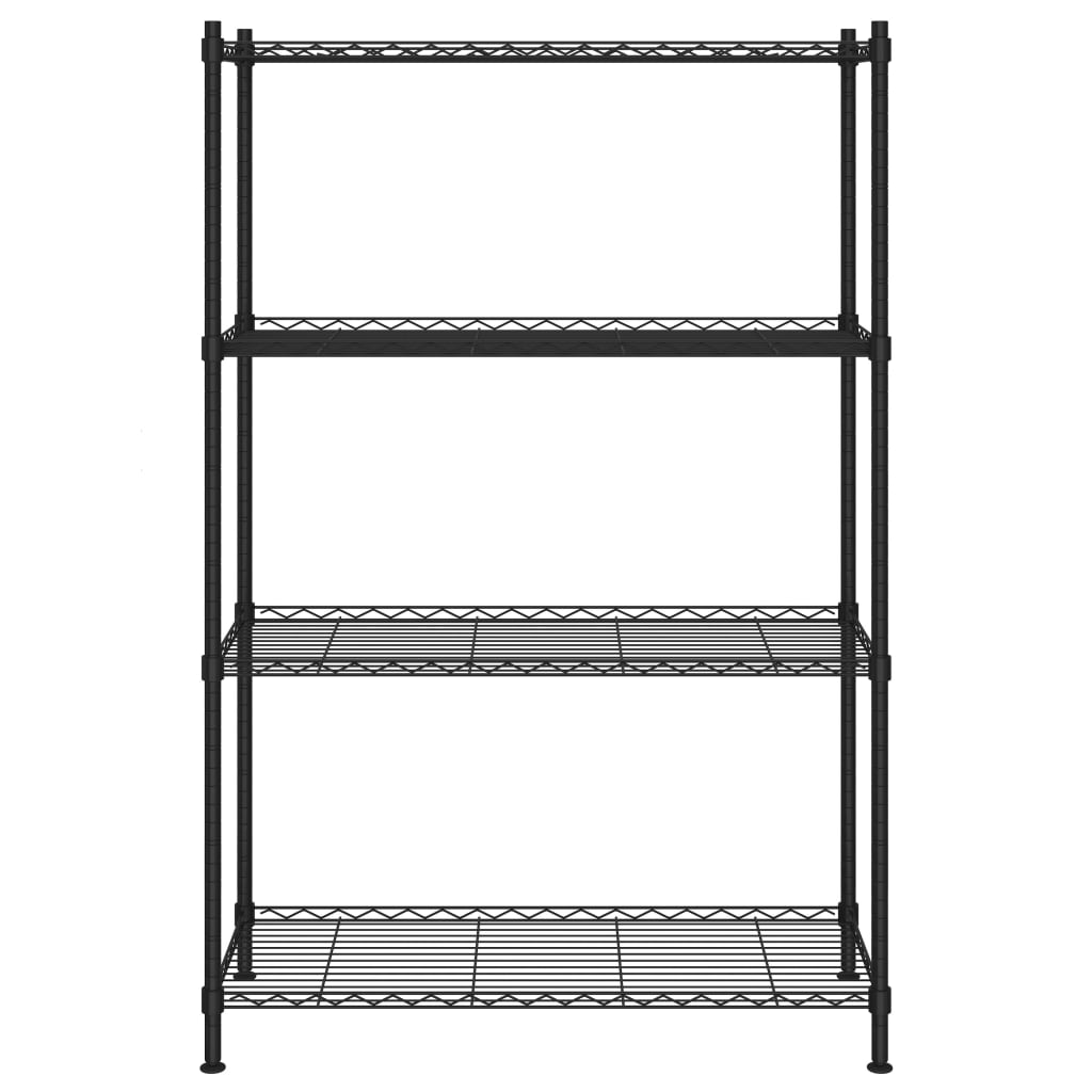 4-Tier Storage Shelf 90x35x137 cm Black 200 kg