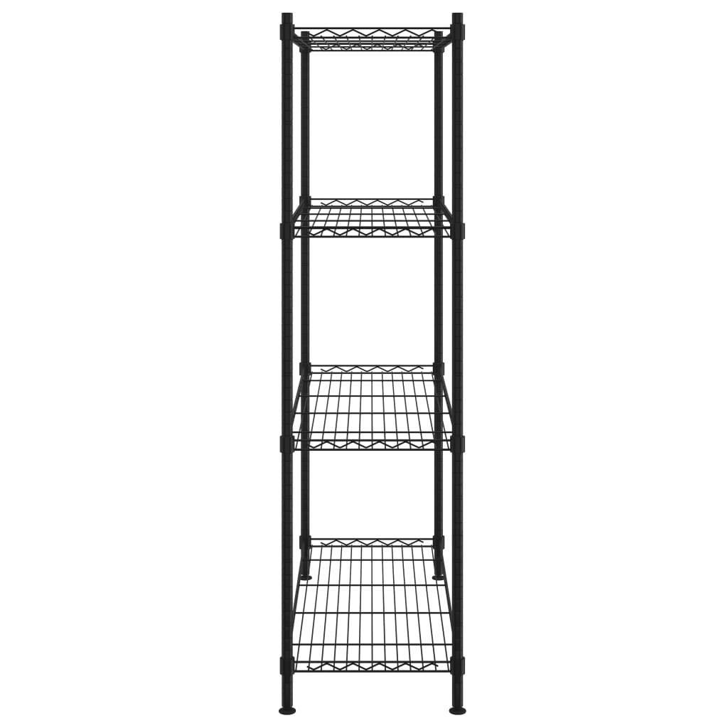 4-Tier Storage Shelf 90x35x137 cm Black 200 kg