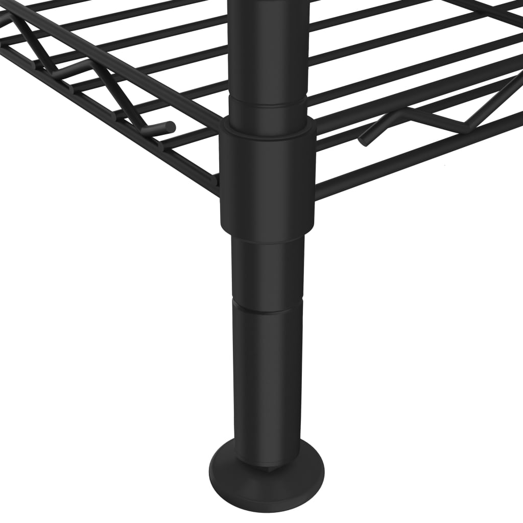 4-Tier Storage Shelf 90x35x137 cm Black 200 kg