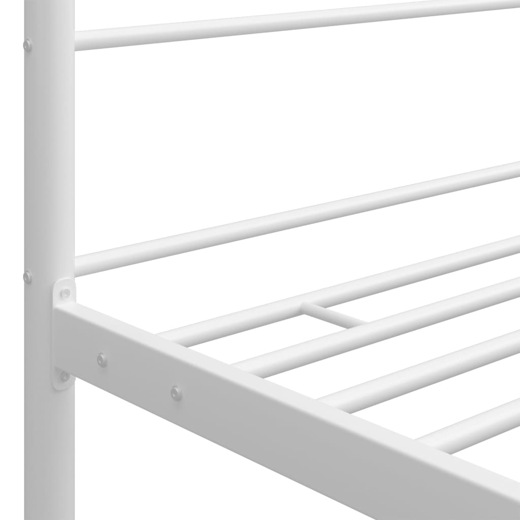 Canopy Bed Frame without Mattress White Metal 200x200 cm