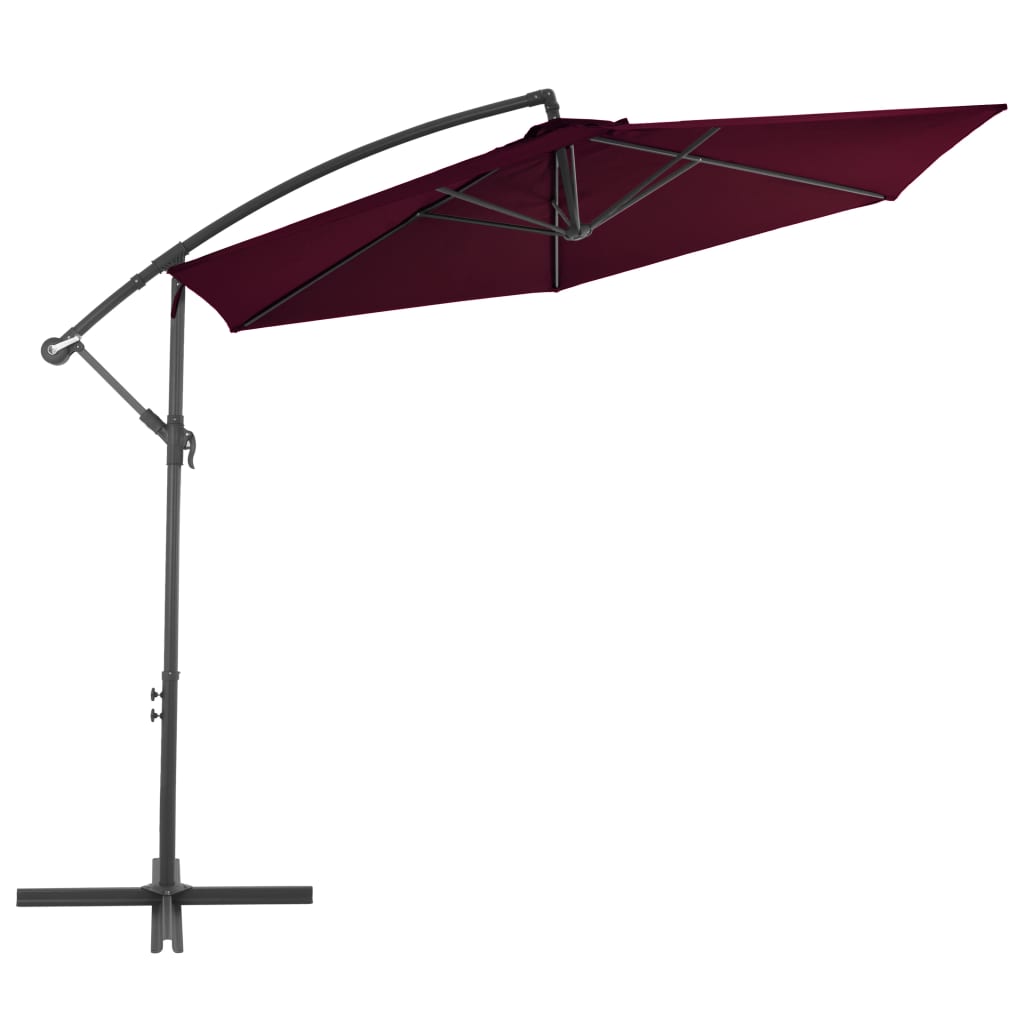 Cantilever Garden Parasol with Aluminium Pole Bordeaux Red 300 cm